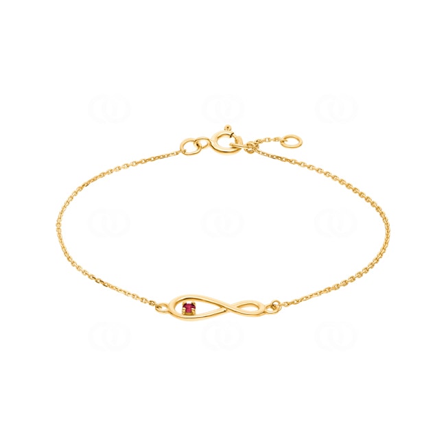 Bracelet or jaune 750/18 ct avec rubis, Infinity - 4.7068.R0