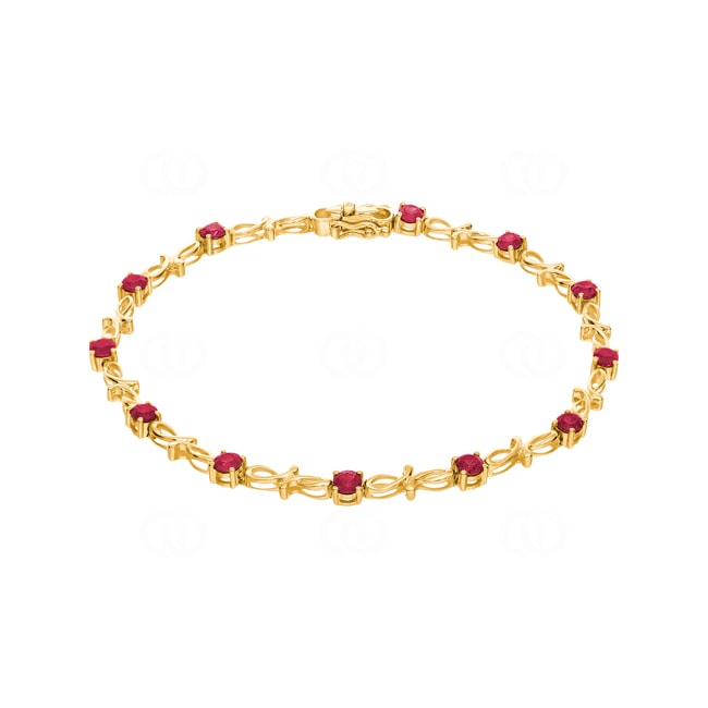 Armband 750/18 K Gelbgold mit Rubinen - AR-23689-RUB-GG