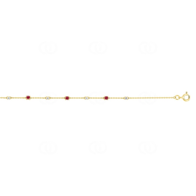 Armband 750/18 K Gelbgold mit Rubinen & Zirkonia - 4.7243.R0