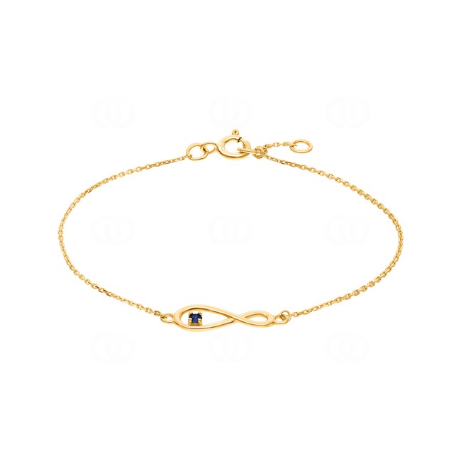 Bracelet 750/18 K Yellow Gold with Sapphire, Infinity - 4.7068.S0