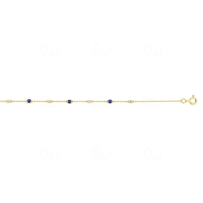 Bracelet or jaune 750/18 ct avec saphirs & zircones - 4.7243.S0