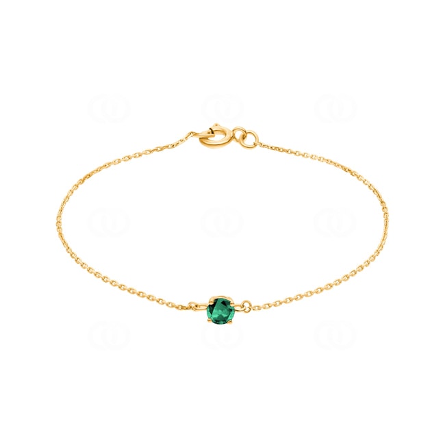 Bracelet 750/18 K Yellow Gold with Emerald 4 Prongs - 4.7052.E0
