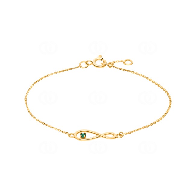 Bracelet or jaune 750/18 ct avec émeraude, Infinity - 4.7068.E0