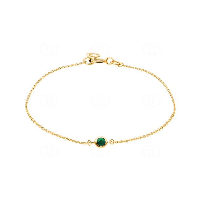 Bracelet 750/18 K Yellow Gold with Emerald, Bezel Set - 4.7074.E0