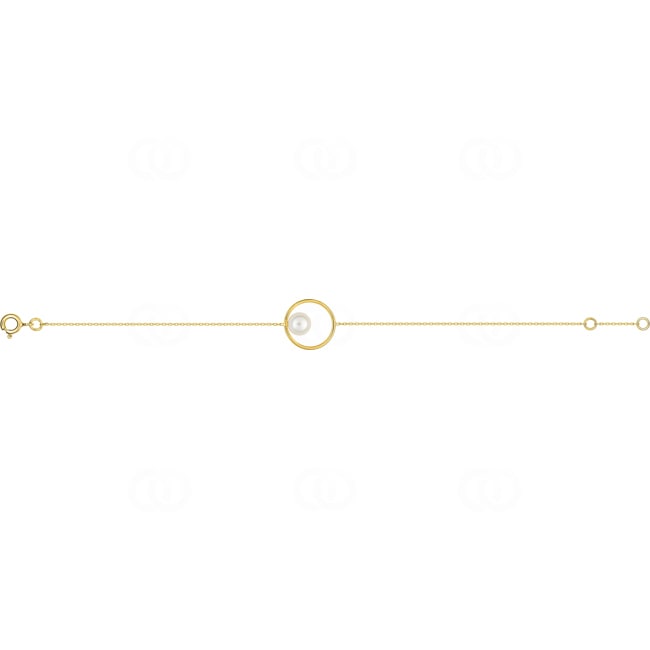 Bracelet or jaune 750/18 ct avec perle de culture d'eau douce Ø 6mm - 4.7014.P0