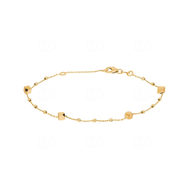 Armband 750/18 K Gelbgold mit Würfel und Kugeln - AR-3018001-GG