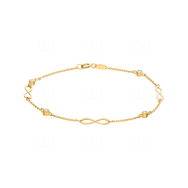 Armband 750/18 K Gelbgold mit Zirkonia Infinity - 774631ZIRGG