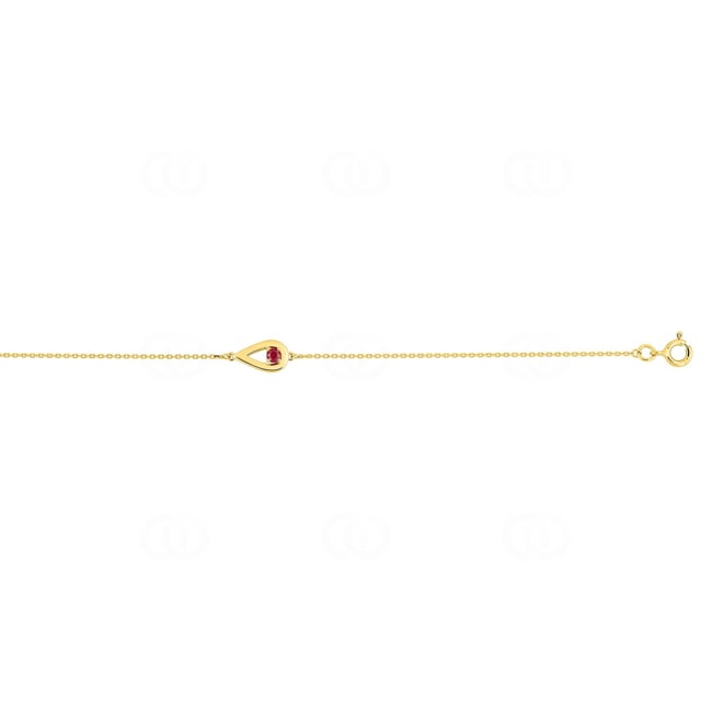 Armband 750/18 K Gelbgold Tropfen mit Rubin - 4.7245.R0