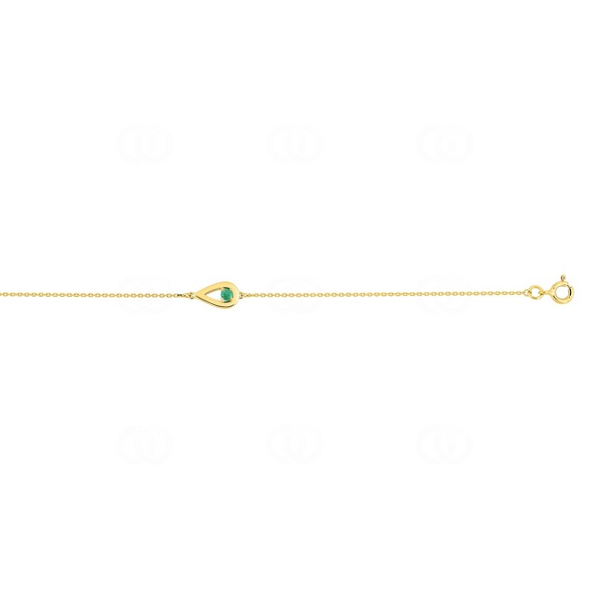 Armband 750/18 K Gelbgold Tropfen mit Smaragd - 4.7245.E0