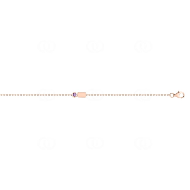 Bracelet or rosé 750/18 ct avec améthyste ronde - J40012.A4
