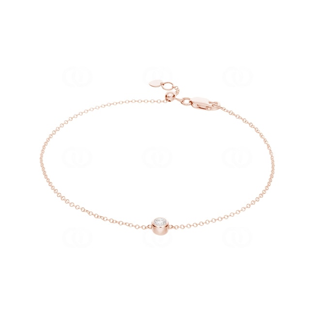 Bracelet 750/18 K Rose Gold with Diamond 0.10 ct H/si - AR-72306-RG