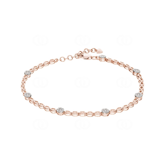 Bracelet 750/18 K Rose Gold with Diamond 0.38 ct H/si - AR-46480-RG