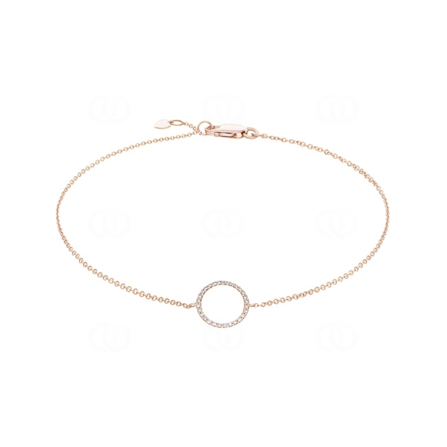 Armband 750/18 K Roségold mit Diamanten 0.09 ct H/si - AR-48308-RG