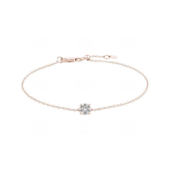 Armband 750/18 K Roségold mit Diamanten 0.11 ct H/si - AR-69739-RG