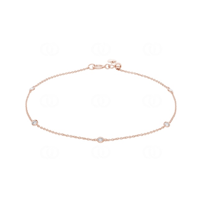 Bracelet or rosé 750/18 ct avec diamants 0.15 ct H/si - AR-47455-RG