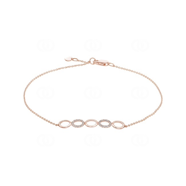 Bracelet 750/18 K Rose Gold with Diamonds 0.15 ct H/si - AR-48304-RG