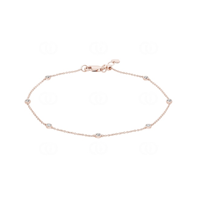 Bracelet or rosé 750/18 ct avec diamants 0.20 ct H/si - AR-69476-RG