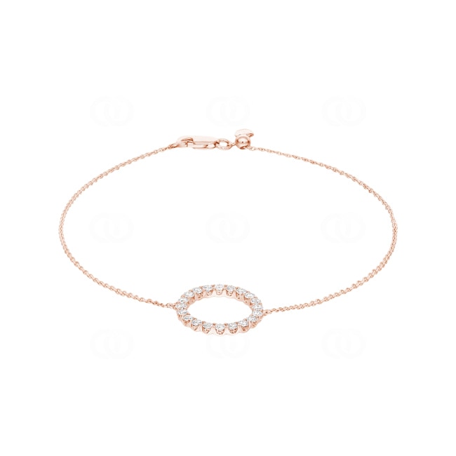 Bracelet 750/18 K Rose Gold with Diamonds 0.50 ct H/si - AR-71531-RG