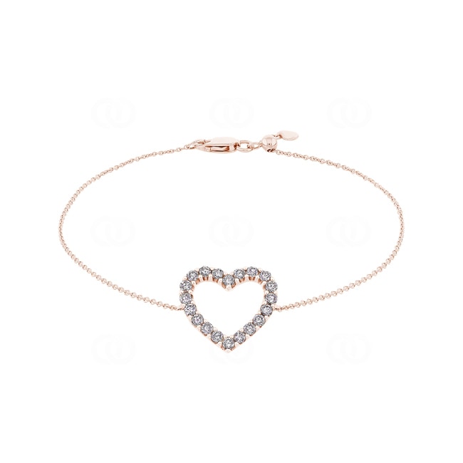 Armband 750/18 K Roségold mit Diamanten 0.50 ct H/si - AR-71532-RG