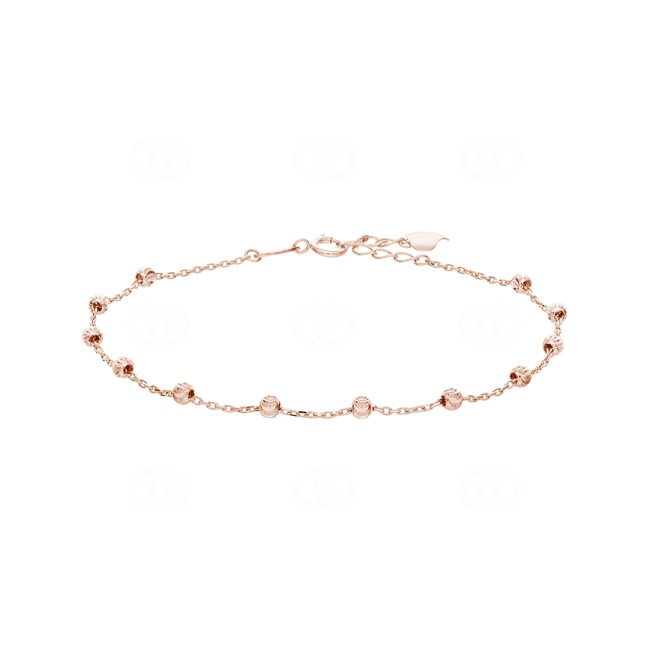 Armband 750/18 K Roségold mit geschliffenen Kugeln 2.5mm, 19cm - BGO310519