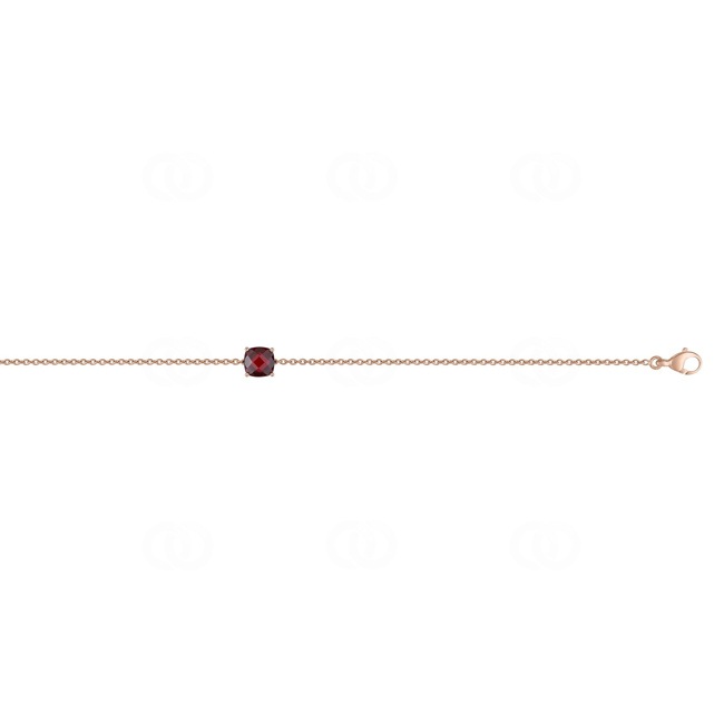 Armband 750/18 K Roségold mit Granat Kissen - J40001.G4