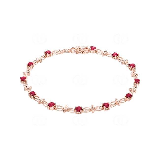 Armband 750/18 K Roségold mit Rubinen - AR-23689-RUB-RG