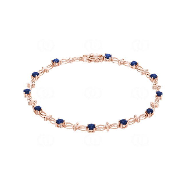 Armband 750/18 K Roségold mit Saphiren - AR-23689-SAF-RG