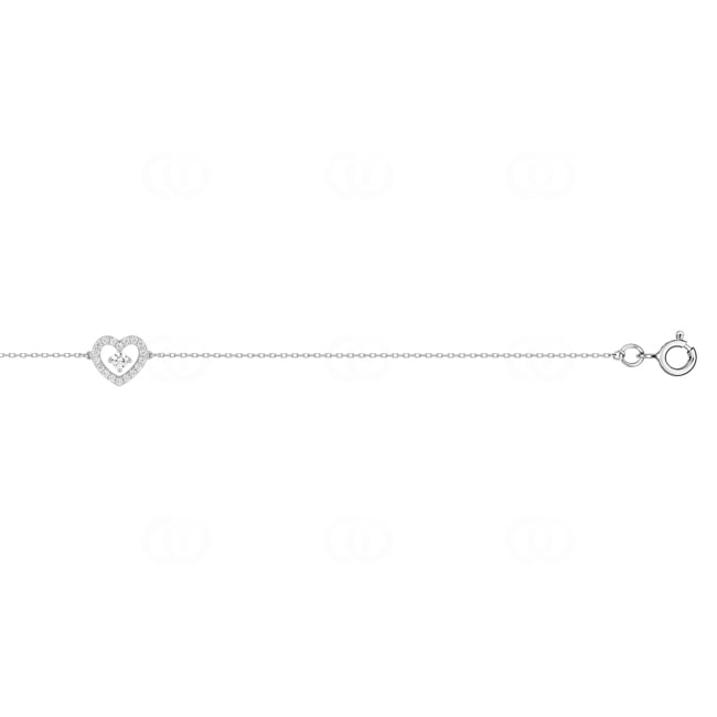 Armband 750/18 K Weissgold Herz mit Zirkonia - 4.7055.Z1