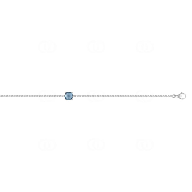Armband 750/18 K Weissgold mit Blautopas Kissen - J40001.T1