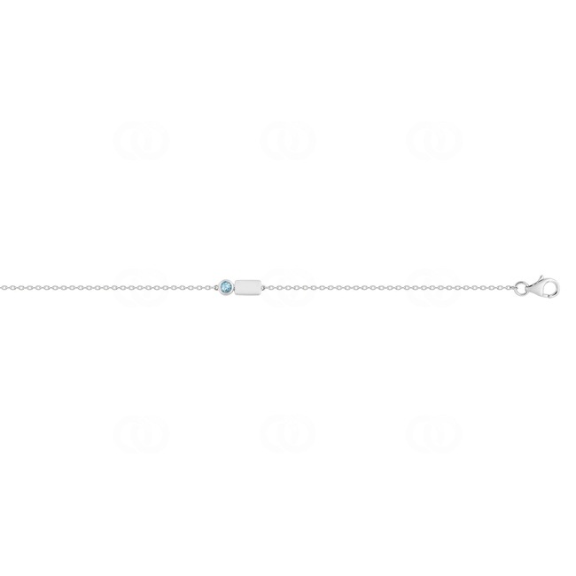 Armband 750/18 K Weissgold mit Blautopas rund - J40012.T1