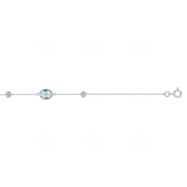 Armband 750/18 K Weissgold mit Blautopas & Zirkonia - 4.7177.T1