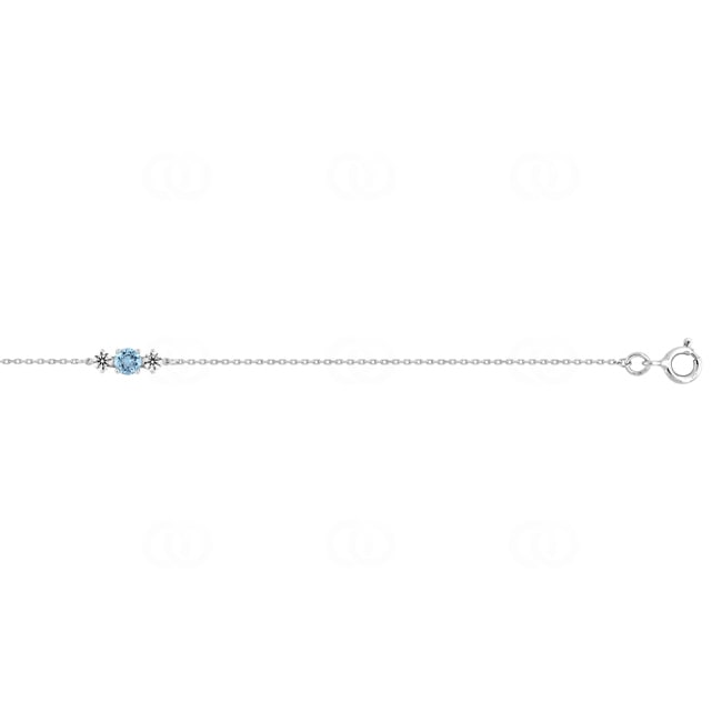 Bracelet or gris 750/18 ct avec topaze bleue & zircones - 4.7188.T1