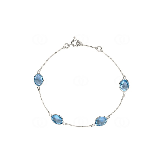 Bracelet or gris 750/18 ct avec topazes bleues - 68FM93GT-18