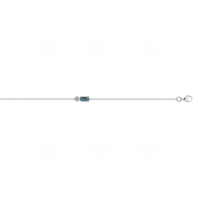 Armband 750/18 K Weissgold mit Blautopasen London & Sky Blue - J40006.T1-18