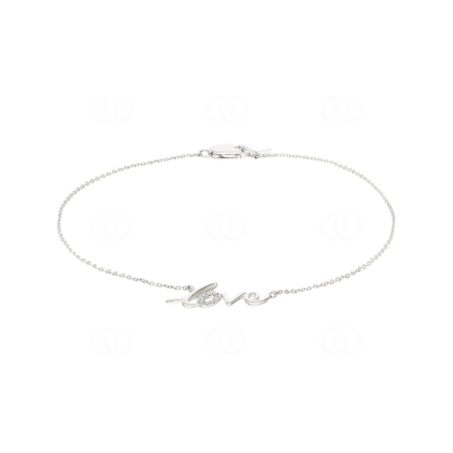 Bracelet or gris 750/18 ct Love avec diamants 0.03 ct H/si - AR-57604-WG