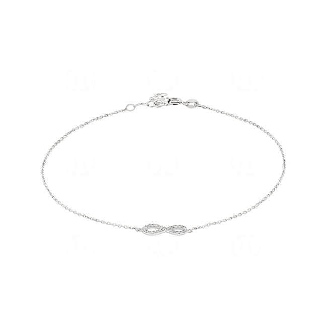 Bracelet 750/18 K White Gold Infinity with Diamonds 0.10 ct H/si - BO2WG