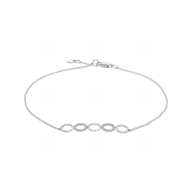 Bracelet 750/18 K White Gold with Diamonds 0.15 ct H/si - AR-48304-WG