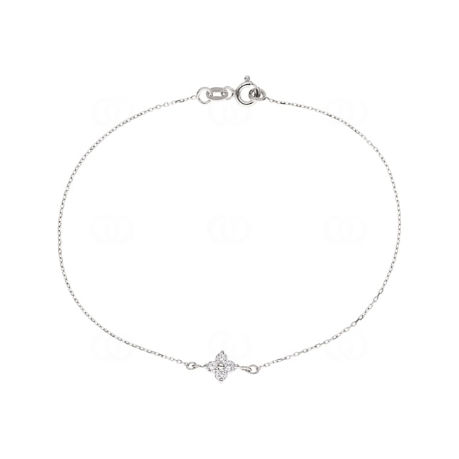 Bracelet 750/18 K White Gold with Diamonds 0.18 ct H/si - BO5WG