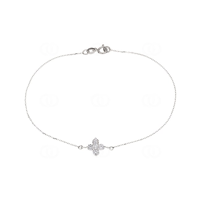 Bracelet 750/18 K White Gold with Diamonds 0.60 ct H/si - BO6WG