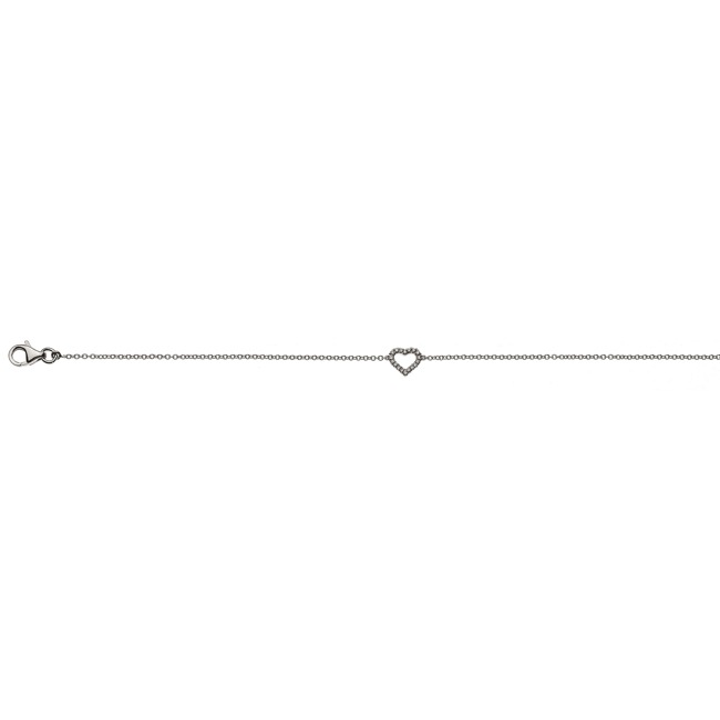 Bracelet 750/18 K White Gold Heart with Diamonds - BBR201219