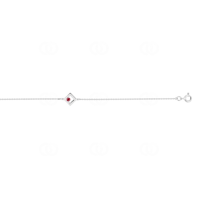 Armband 750/18 K Weissgold mit Rubin - 4.7244.R1