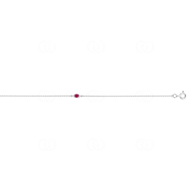Bracelet or gris 750/18 ct avec rubis & diamants 0.03 ct - 4.7237.R1