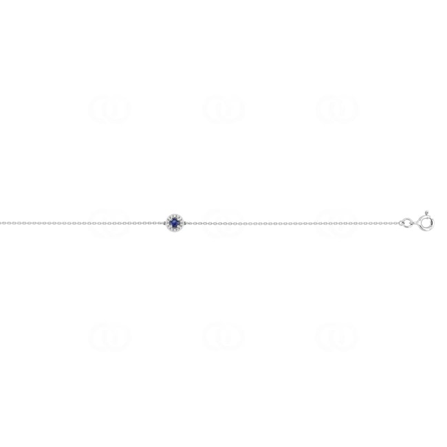 Bracelet 750/18 K White Gold with Sapphire & Diamonds 0.04 ct - 4.7238.S1