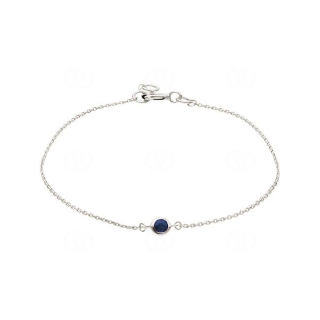 Armband 750/18 K Weissgold mit Saphir, Zargenfassung - 4.7074.S1