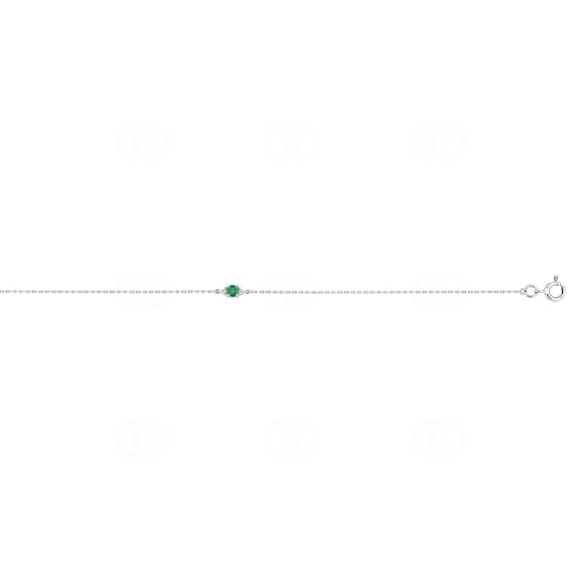 Bracelet or gris 750/18 ct avec émeraude & diamants 0.03 ct - 4.7237.E1