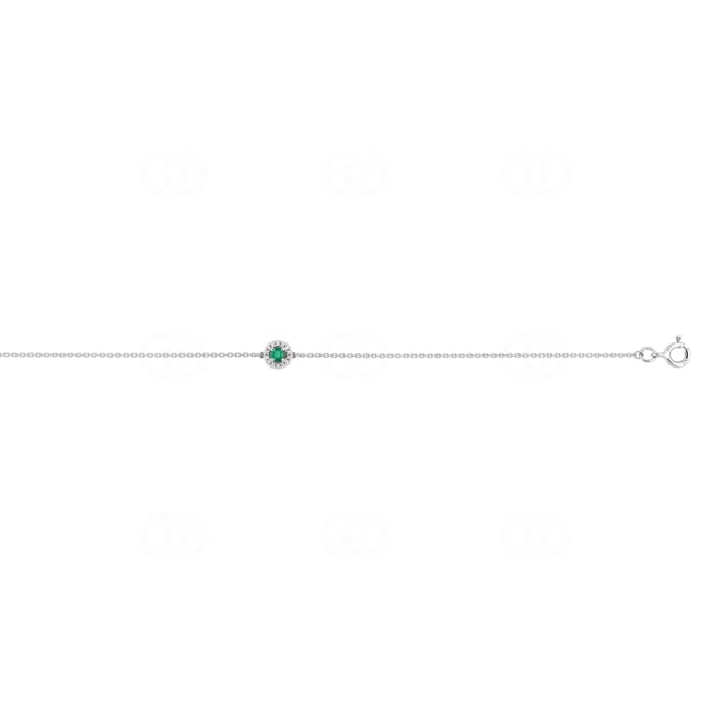 Bracelet 750/18 K White Gold with Emerald & Diamonds 0.04 ct - 4.7238.E1