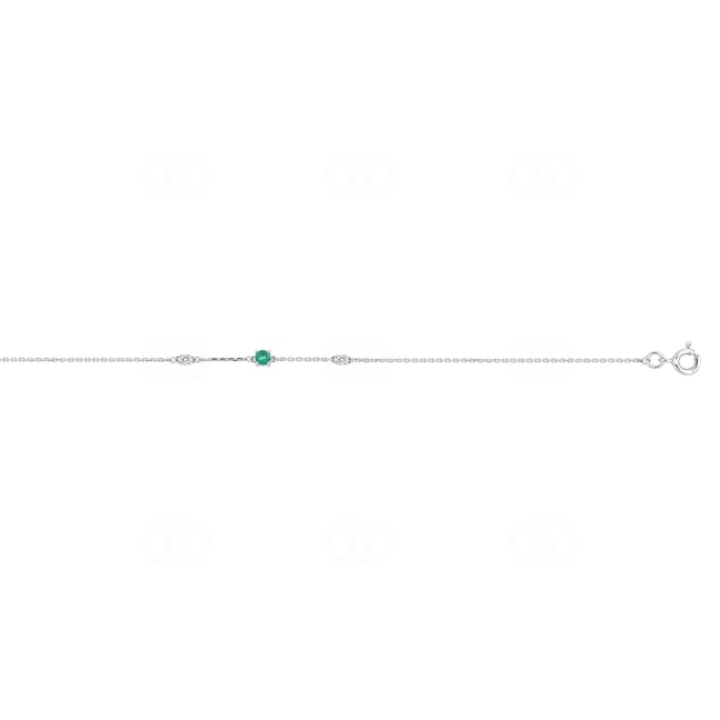Bracelet 750/18 K White Gold with Emerald & Cubic Zirconia - 4.7242.E1