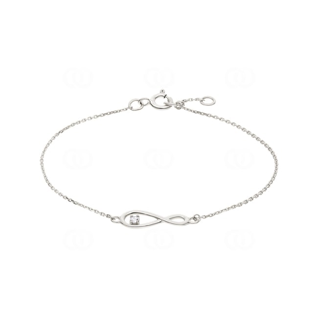 Armband 750/18 K Weissgold mit Zirkonia, Infinity - 4.7068.Z1