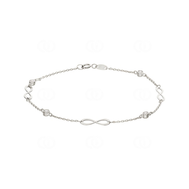Bracelet or gris 750/18 ct avec zircones Infinity - 774631ZIRWG