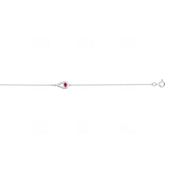 Armband 750/18 K Weissgold Tropfen mit Rubin - 4.7245.R1